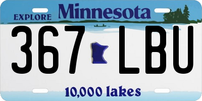 MN license plate 367LBU