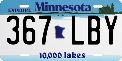 MN license plate 367LBY