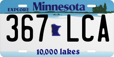 MN license plate 367LCA