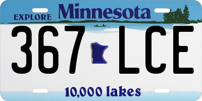 MN license plate 367LCE