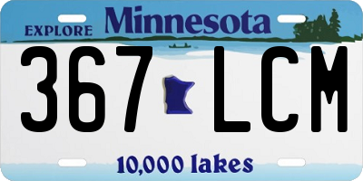 MN license plate 367LCM