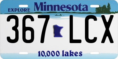 MN license plate 367LCX