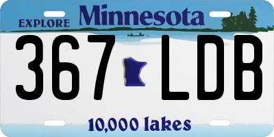 MN license plate 367LDB