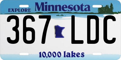 MN license plate 367LDC