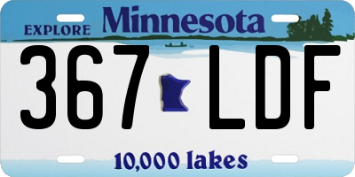 MN license plate 367LDF