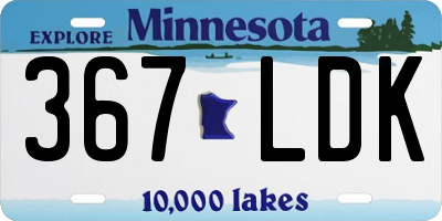 MN license plate 367LDK
