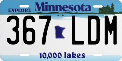 MN license plate 367LDM