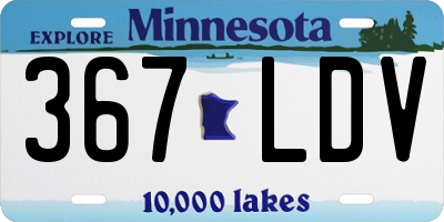 MN license plate 367LDV