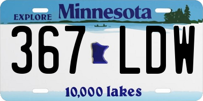 MN license plate 367LDW