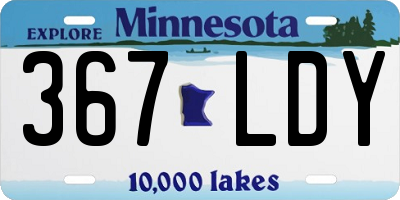 MN license plate 367LDY