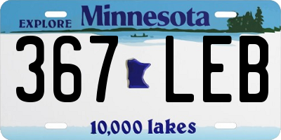 MN license plate 367LEB