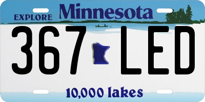 MN license plate 367LED