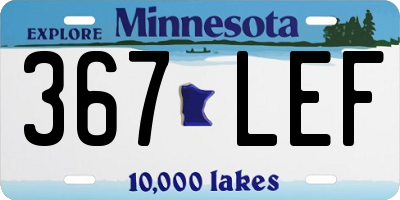 MN license plate 367LEF