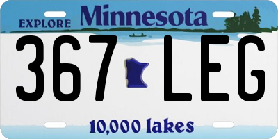 MN license plate 367LEG