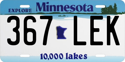 MN license plate 367LEK