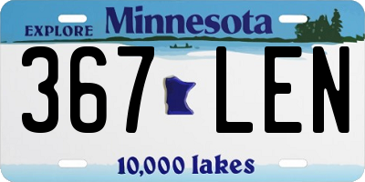 MN license plate 367LEN