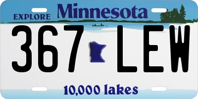 MN license plate 367LEW