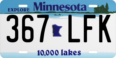 MN license plate 367LFK