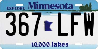MN license plate 367LFW
