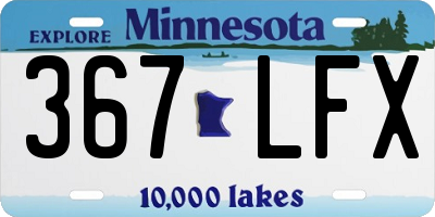 MN license plate 367LFX