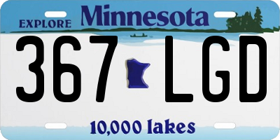 MN license plate 367LGD