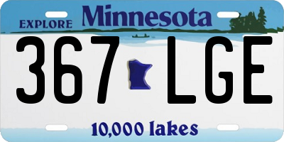MN license plate 367LGE