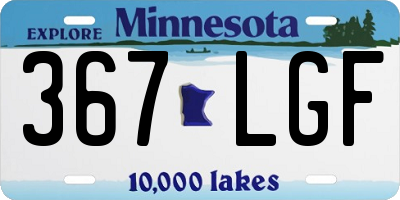 MN license plate 367LGF