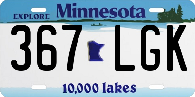 MN license plate 367LGK
