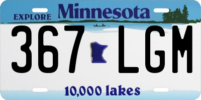 MN license plate 367LGM