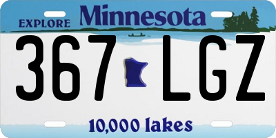 MN license plate 367LGZ