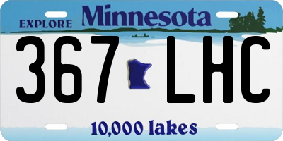 MN license plate 367LHC