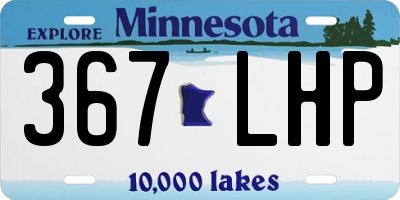 MN license plate 367LHP