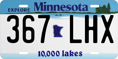 MN license plate 367LHX