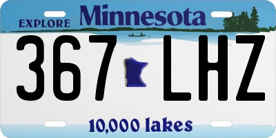 MN license plate 367LHZ