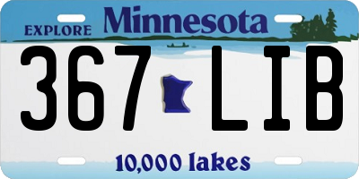 MN license plate 367LIB
