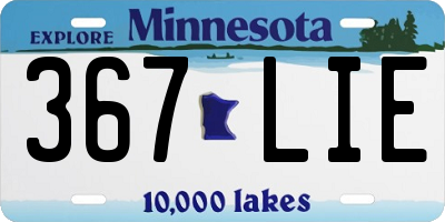 MN license plate 367LIE