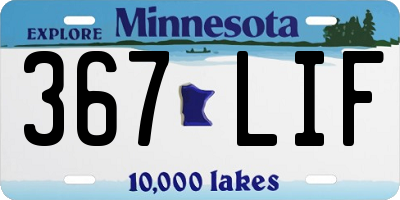 MN license plate 367LIF
