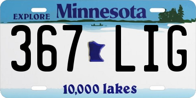 MN license plate 367LIG