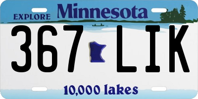 MN license plate 367LIK