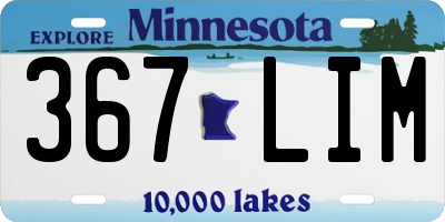 MN license plate 367LIM