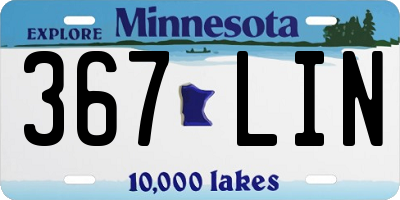 MN license plate 367LIN