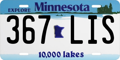 MN license plate 367LIS