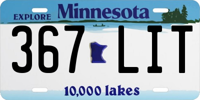 MN license plate 367LIT