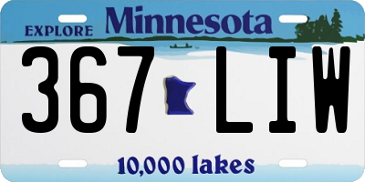 MN license plate 367LIW