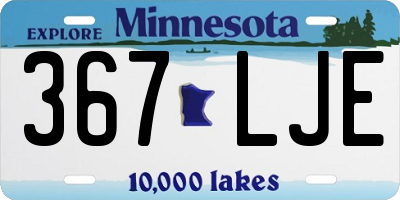 MN license plate 367LJE