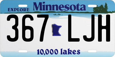MN license plate 367LJH