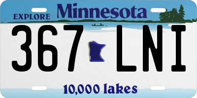 MN license plate 367LNI