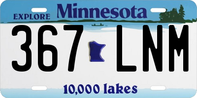 MN license plate 367LNM