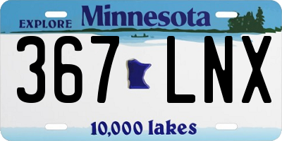 MN license plate 367LNX