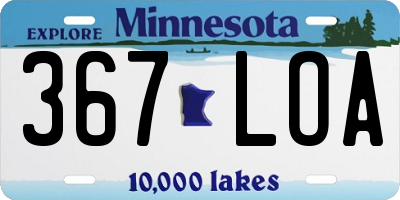 MN license plate 367LOA